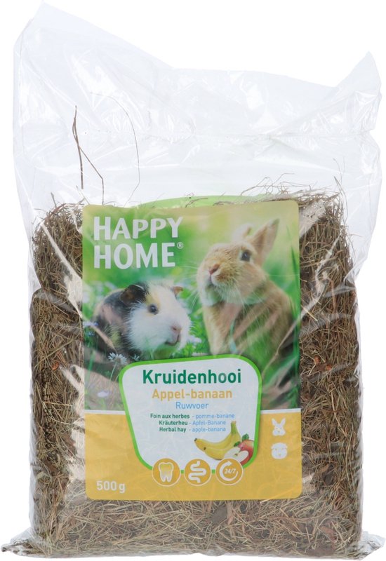 Happy Home Kruidenhooi - Appel & Banaan - Knaagdierenvoer - 500 g