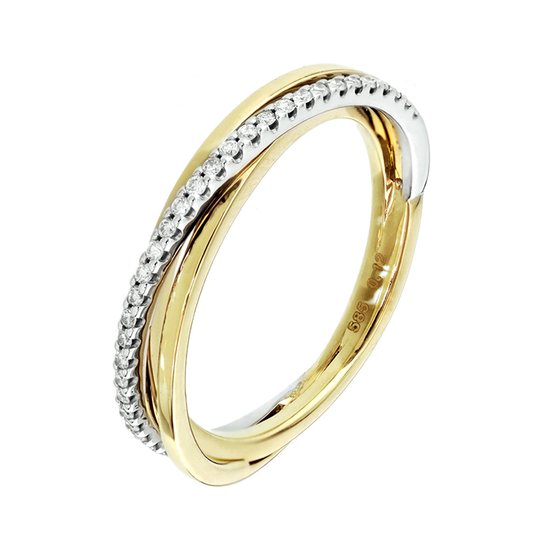 The Jewelry Collection Ring Diamant 0.12ct H Si - Bicolor Goud
