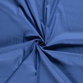 Katoen stof - Kleine stippen - Cobaltblauw - 140cm breed - 10 meter