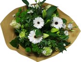 Boeket Large (Groen-Wit) ↨ 50cm - bloemen - boeket - boeketje - bloem - droogbloemen - bloempot - cadeautje