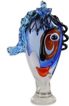 Murano glas figuur van een vrouwen gezicht 37 cm Hoog.