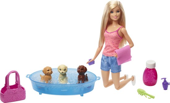Barbie - Puppy badtijd - Barbiepop met 2 puppy's en accessoires - Modepop — afbeelding 5