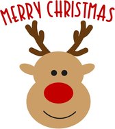 Kerst raamsticker hert - Merry Christmas - Kerst - Christmas - Raamsticker - Raamsticker groot