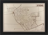 Houten stadskaart van Stiens