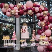 112 PCs Red Wine ballonnenboog – Ballonverjaardag – Decoratie- Babyshower – Verjaardag – Bruiloft – Feest - Wijn - Wedding - Complete set
