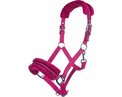 HKM nylonhalster Glitter - polarfleece voering - roze - pony