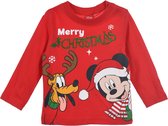 Disney - Mickey Mouse en Pluto  - baby/peuter - longsleeve - rood - maat 12 mnd (74)