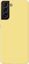 Ceezs Pantone siliconen hoesje geschikt voor Samsung Galaxy S21 - silicone Back cover in een unieke pantone kleur - geel