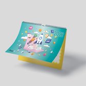 Wandkalender 2022 Incl. Pocket Notitieblokje - Inspiratie Quotes - Cadeau Tip- Kalender