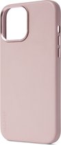 DECODED Leren Back Cover - iPhone 13 Pro Max - Hoogwaardig Europees Leer - Hoesje met Metalen Knoppen - Magnetische Technologie van Apple - Roze