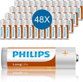 Philips Longlife Batterijen - AA - 48 stuks (4 Blisters a 12 st)