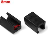 FSW-Products - 2 Stuks Meubelonderzetters voor Buisframe - Voor Slede/Buis Frame van 8mm - Zelfklemmend - Meubelonderzetter - Stoelpootdop - Kunststof - Stevig - Meubelvilt - Vilt