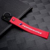 Luxe BMW Sport sleutelhanger - M Performance Keychain Red Edition - Rode Nylon Sleutelhanger Auto - Autosleutelhanger Robuust - BMW M2 M3 M4 M5 M8 X2 X3 X4 X5 X6 X7 X8 M135i M235i