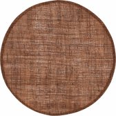 Placemat Linnen rond cognac set/6