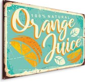 Schilderij - reclame uiting, Orange Juice, Retro Bord, Premium Print