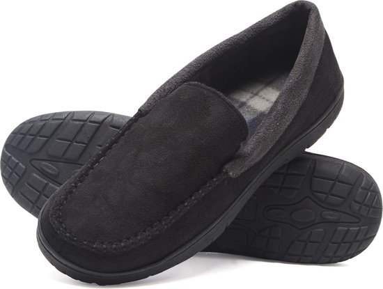 Pantoufles femmes Homme - Pantoufles - Mocassins - Zwart - Antidérapants - Taille 44/45 - Comfeet