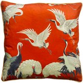 Oneiro’s Luxe sierkussen BIRDS Terra - 45 x 45 cm - polyester - wonen - interieur – woonaccessoires - kussens