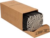 400x Zwarte papieren rietjes 21 cm biologisch afbreekbaar - Drinkrietjes