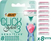 BIC scheermesjes - Click 3 Soleil Sensitive Scheersysteem navulmesjes voor vrouwen - 8 stuks - Mesjes zonder houder