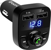 FM Transmitter- Carkit bluetooth 5.0 - Auto lader - USB poort - Gratis microvezel doek