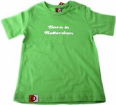 Feyenoord Baby T-shirt “Born in Rotterdam” appel groen, maat 86-92