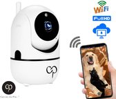 Carefree Beveiligingscamera - Huisdiercamera - Hondencamera - Wifi - Beweeg & Geluidsdetectie - Werkt met App - Nachtvisie - Babyfoon - Wit