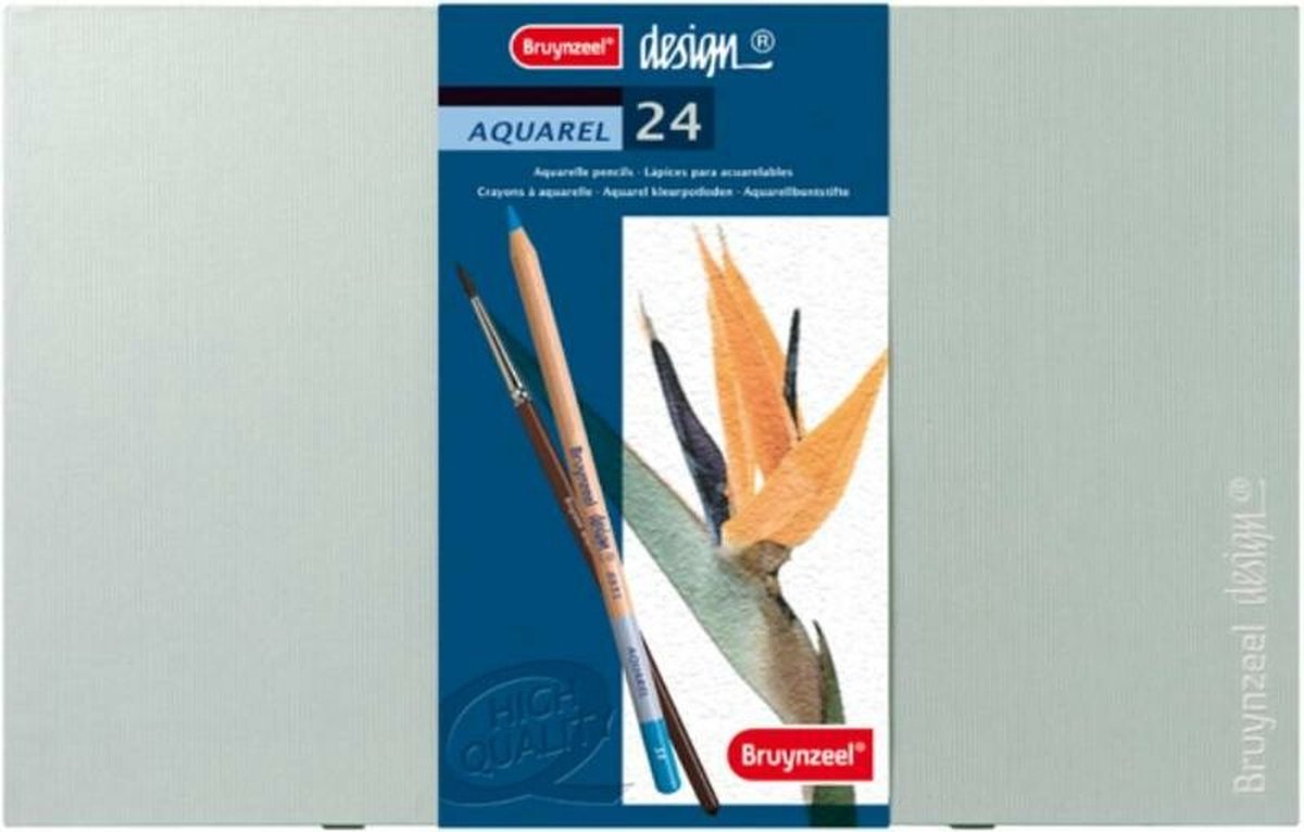 Druif klei Kaap Bruynzeel Design Aquarel box - 24 aquarelpotloden met penseel | bol.com