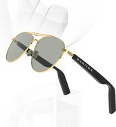 Wanlima Bluetooth Zonnebril - Smart Sunglasses - Draadloos Muziek Luisteren - IP67 - UVA & UVB Berscherming - Goud
