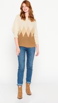 LOLALIZA Trui met color block - Beige - Maat L/XL