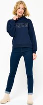 LOLALIZA Sweater met capuchon en tekst - Marine Blauw - Maat M