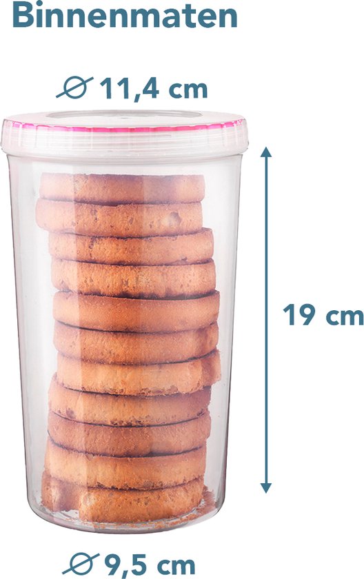 Lock & Lock Fresh keeper - Lot de 2 pièces - Pour biscotte - 1,9 litre - Transparent
