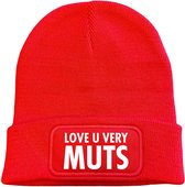 Wintermuts rood - Love u very muts - soBAD. | Winter soBAD. muts | Wintersport| Après ski outfit Warme Muts voor Volwassenen | Heren en Dames Beanie