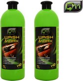 2x Autoshampoo Wash&Wax sterk schuimende autoshampoo en wax 1 liter - Q11