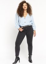 LOLALIZA Skinny jeans met lurexband - Donker Grijs - Maat 38
