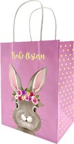 Blokbodem Cadeautasje Pasen - Frohe Ostern - 22 x 16.5 x 11 cm - 48 stuks