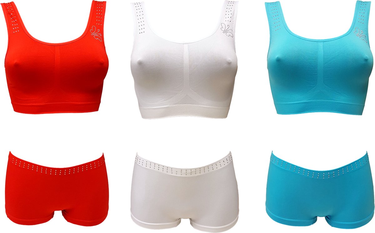 Sweet Angel lingeriesetje met strass-steentjes 3 stuks model E maat S/M