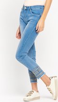 LOLALIZA Skinny jeans met borduursels - Licht Blauw - Maat 36