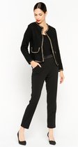LOLALIZA Tweed blazer met lurex details - Zwart - Maat XXL