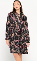 LOLALIZA Halflange jurk met paisley print - Zwart - Maat 36
