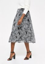 LOLALIZA Midi rok met gedetailleerde print - Zwart - Maat 44