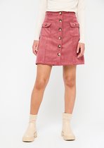 LOLALIZA Korte rok van corduroy - Roze - Maat 34