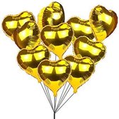 Valentijnsdag decoratie | Valentijnsdag | Ballonnen | Aluminium | Goud | 24 Stuks | 45 x 45 Cm