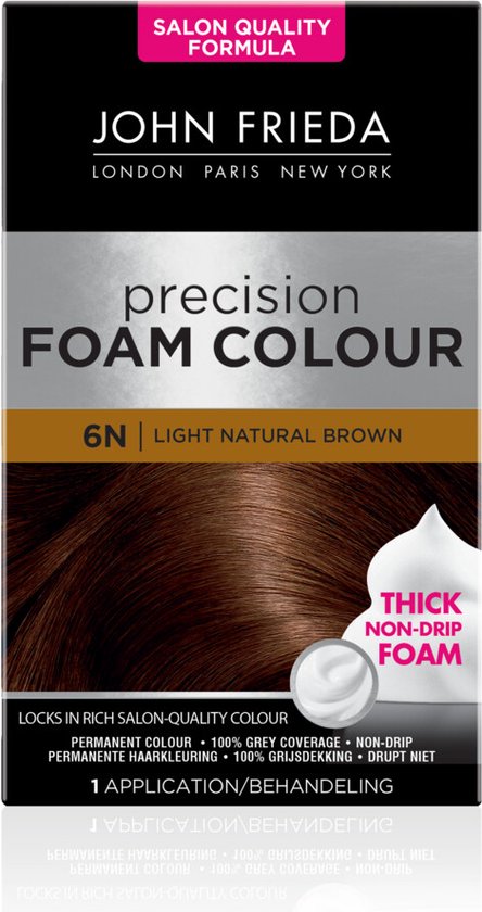 Verward Teken een foto Kameel John Frieda Precision Foam Colour Haarkleuring 6N Light Natural Brown |  bol.com