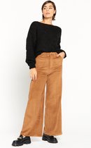LOLALIZA Corduroy broek met wijde pijpen - Camel - Maat 36