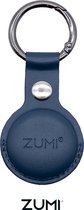Zumi - AirTag Sleutelhanger – Premium Hanger voor Apple Air Tag – Leren Houder - Blauw