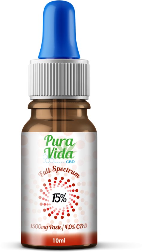 CBD Olie 15 procent - Hennep  - 100% Natuurlijk - Biologisch - 10 ml - Pura Vida CBD