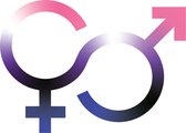 Sticker - Contour GenderFluid - gender fluid - LGBT+ - Regenboog - Pride