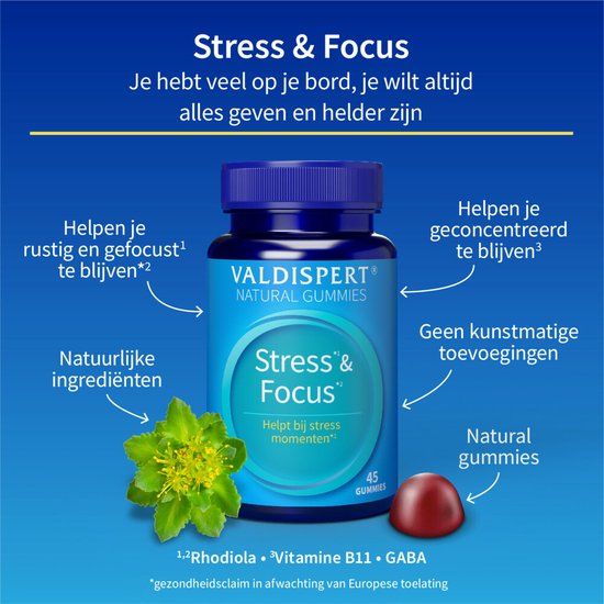 Valdispert Stress & Focus Supplement 45 gummies