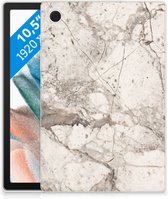 Cover Geschikt voor Samsung Galaxy Tab A8 2021 Tablet Siliconen Backcase Marmer Beige met transparant zijkanten