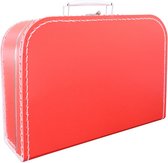 Kinderkoffer 30cm Rood - Logeerkoffer - Kartonnen koffer - Speelkoffer - Poppenkoffer- Opbergen - Cadeau - Decoratie